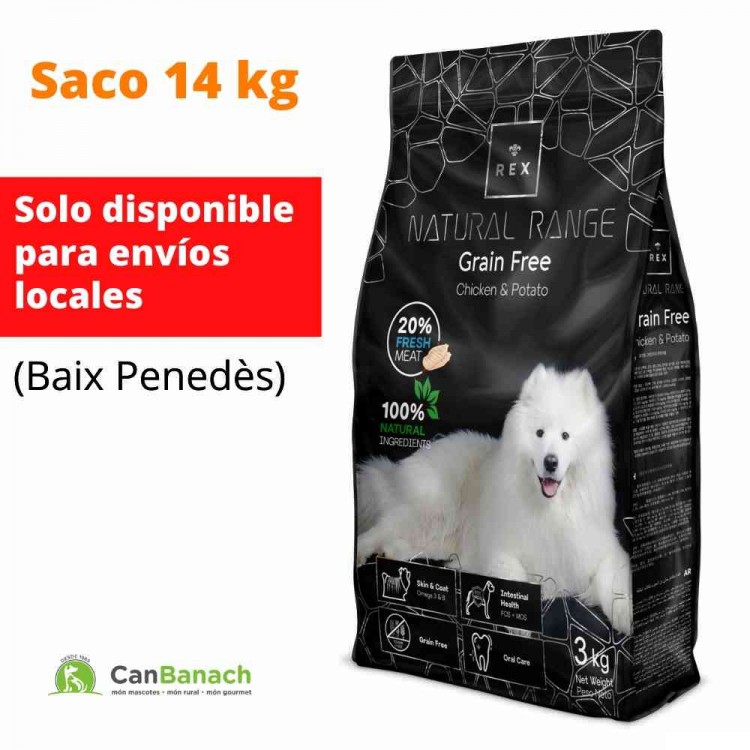 REX DOG NATURAL RANGE ADULT GRAIN FREE CHICKEN & POTATO 14 KG