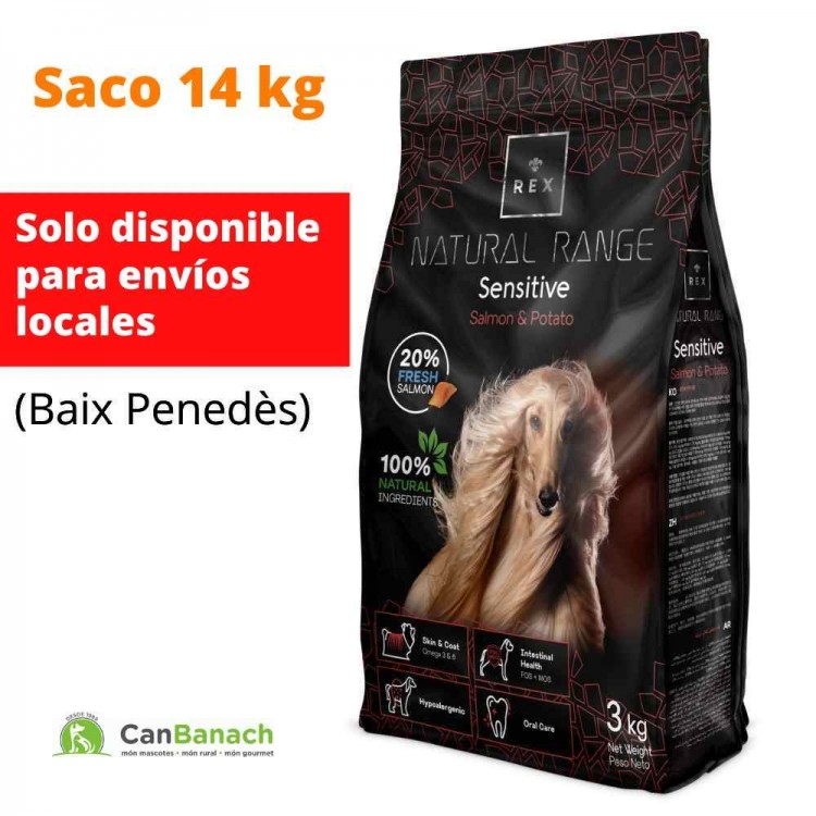 REX DOG NATURAL RANGE SENSITIVE SALMON & PATATA SACO DE 14 KG REX DOG NATURAL RANGE SENSITIVE SALMON & PATATA SACO DE 14 KG