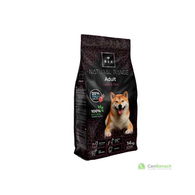 Rex Dog Natural Range Lamb & Rice 14 Kilos