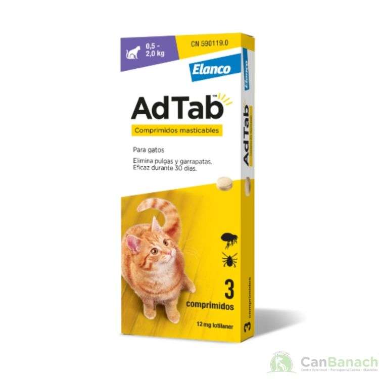 Ad Tab Gato 12 MG 0.5 - 2 Kilos 3 Comprimidos