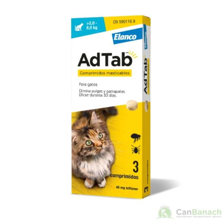 Ad Tab Gato 12 MG 2 - 8 Kilos 3 Comprimidos