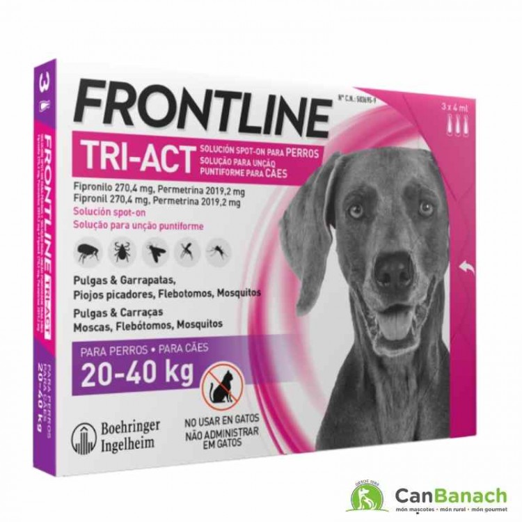 FRONTLINE TRI-ACT DOG 20-40 KILOS CAJA 3 PIPETAS