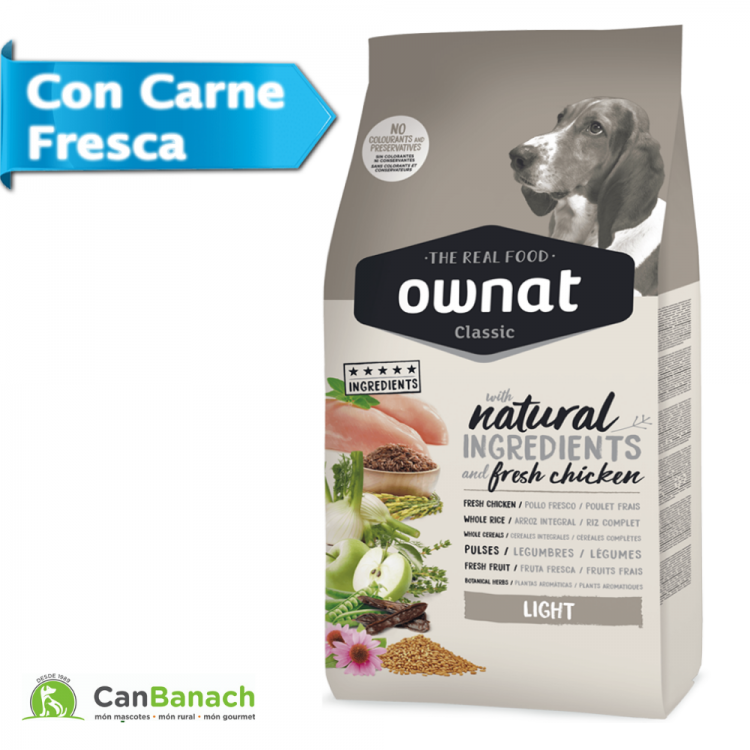Ownat Dog Classic Light saco de 20 Kilos - Pienso para perros con tendencia al sobrepeso Ownat Dog Classic Light saco de 20 Kilos - Pienso para perros con tendencia al sobrepeso
