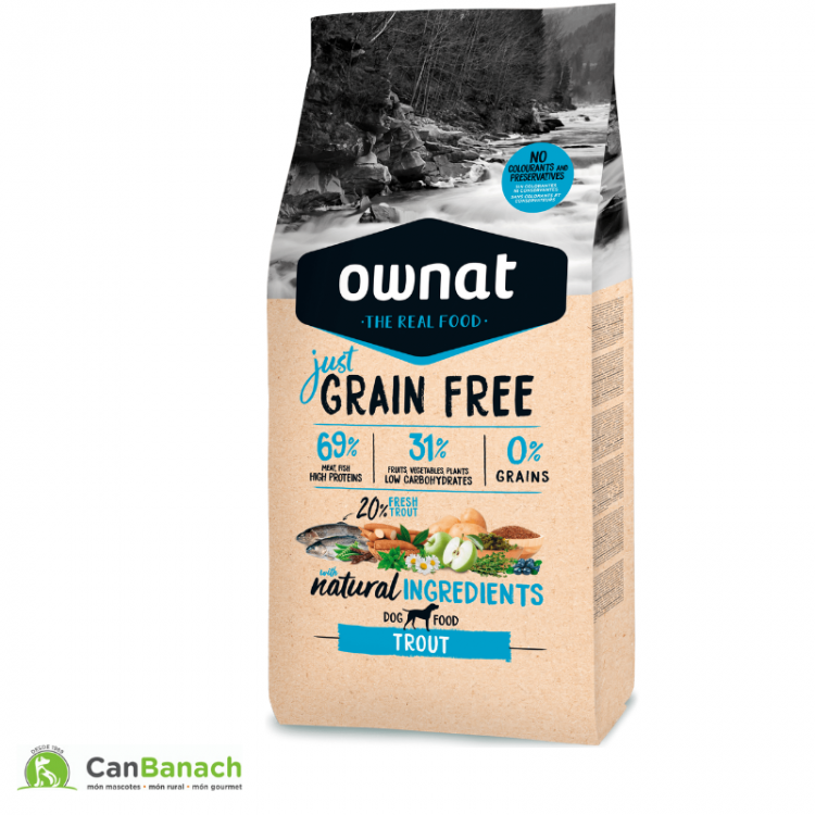 Ownat dog just grain free adult con trucha saco de 14 kg Ownat dog just grain free adult con trucha saco de 14 kg