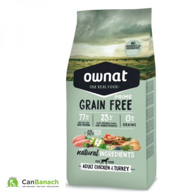 Ownat dog prime grain free adult chicken & turkey saco 14 kg Ownat dog prime grain free adult chicken & turkey saco 14 kg