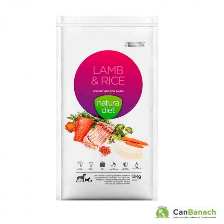 Natura Diet Lamb & Rice saco de 12 Kilos Natura Diet Lamb & Rice saco de 12 Kilos