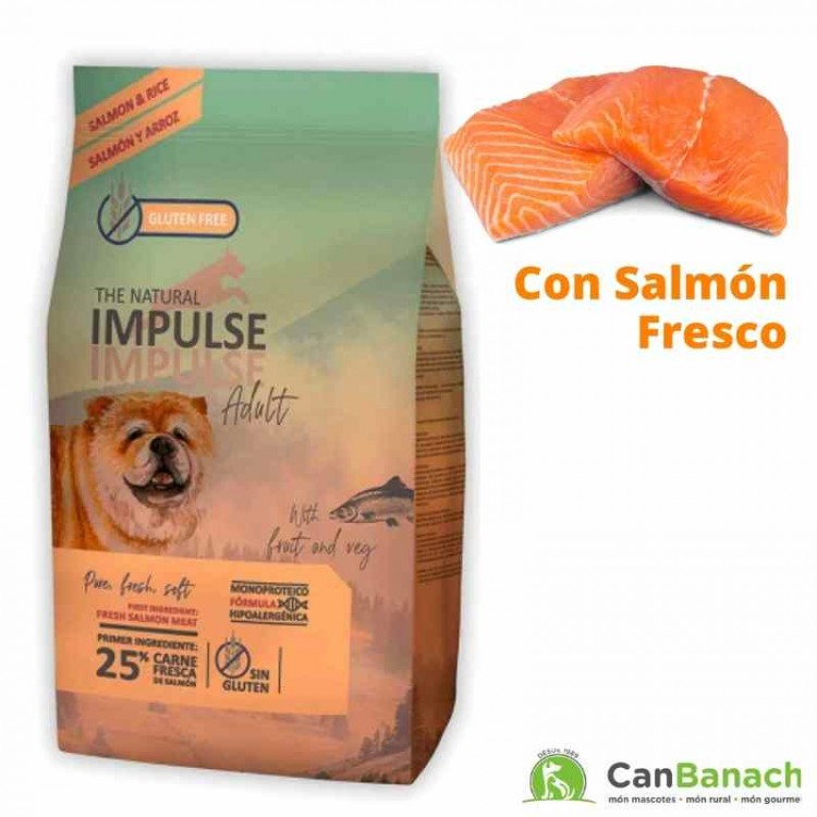 Pienso para perros adultos mini sin cereales Nature´s Variety de salmón  PESO 7 Kg