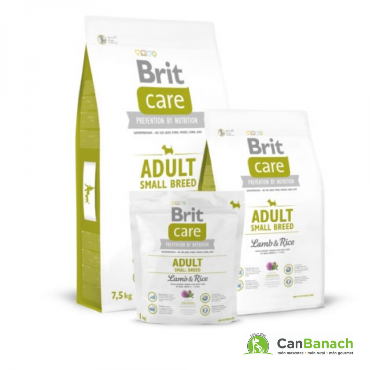 Brit care adult razas pequeñas con cordero y arroz saco 7,5 kilos