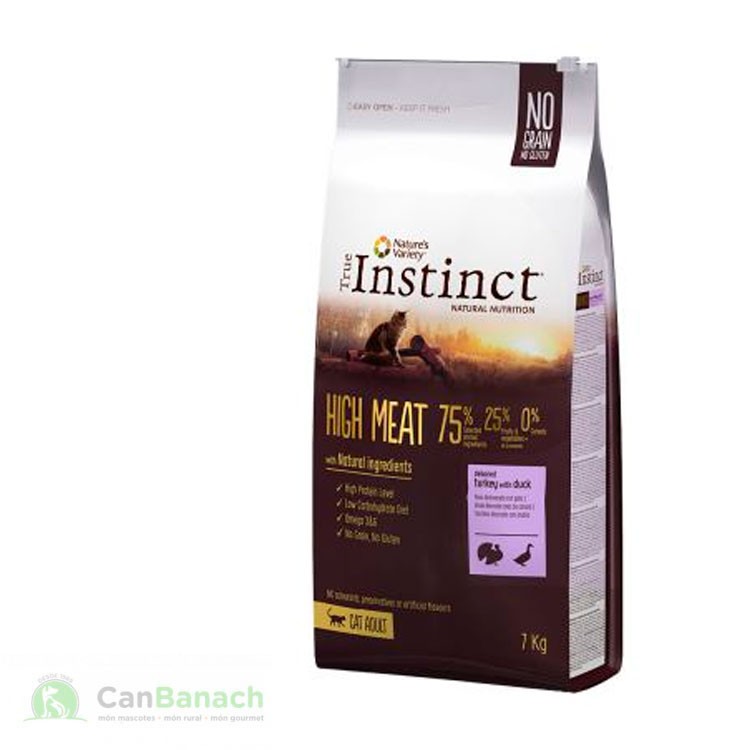 True Instinct High Meat Adult con pavo deshuesado y pato 7Kg True Instinct High Meat Adult con pavo deshuesado y pato 7Kg