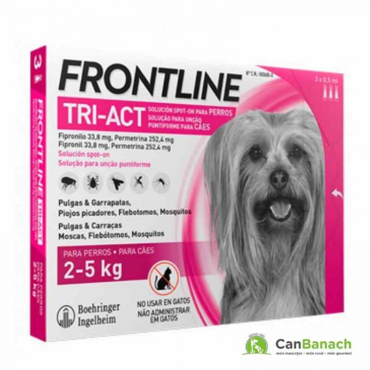 FRONTLINE TRI-ACT DOG 2-5 KG CAJA 3 PIPETAS