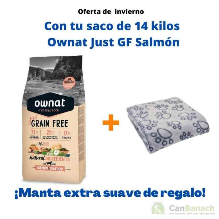 Ownat Just Grain Free Salmón & SeaFood 14 kilos + Manta de Regalo Ownat Just Grain Free Salmón & SeaFood 14 kilos + Manta de Regalo