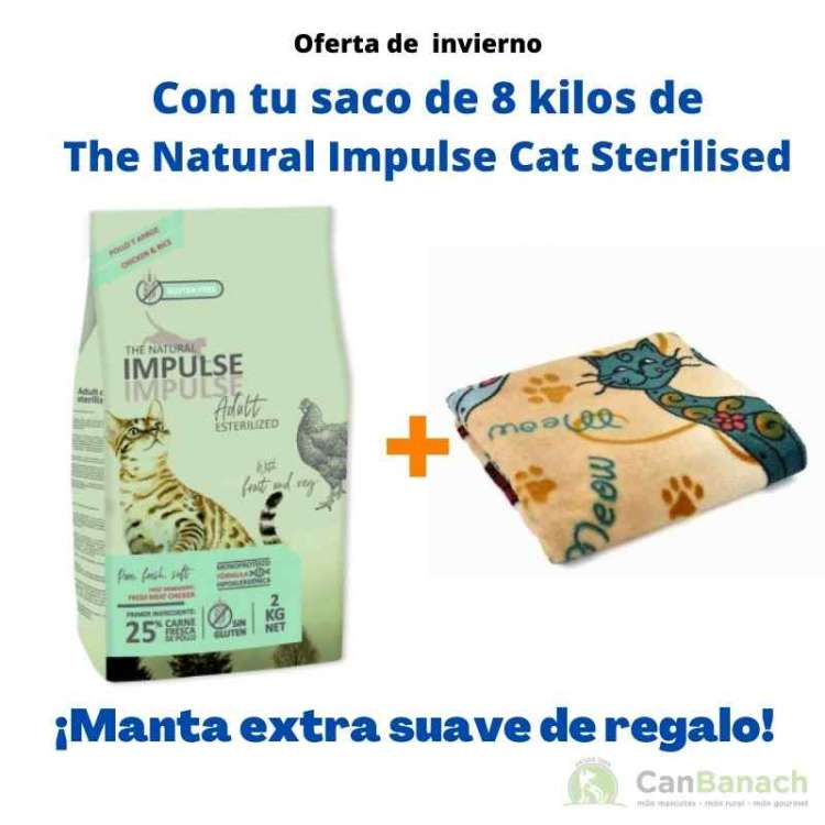 The Natural Impulse Cat Sterilized 8 Kilos + Manta de Regalo The Natural Impulse Cat Sterilized 8 Kilos + Manta de Regalo