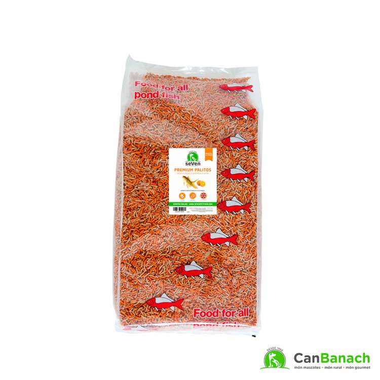 seVen - Palitos premium para peces de estanque naranja y nata 5Kg seVen - Palitos premium para peces de estanque naranja y nata 5Kg